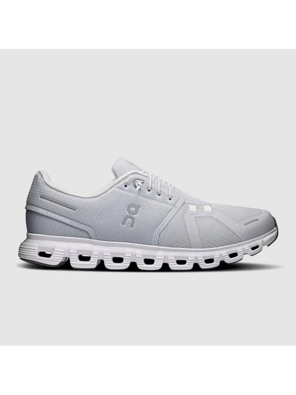 Men’s On Cloud 6 Athletic Shoes in Light Gray and White